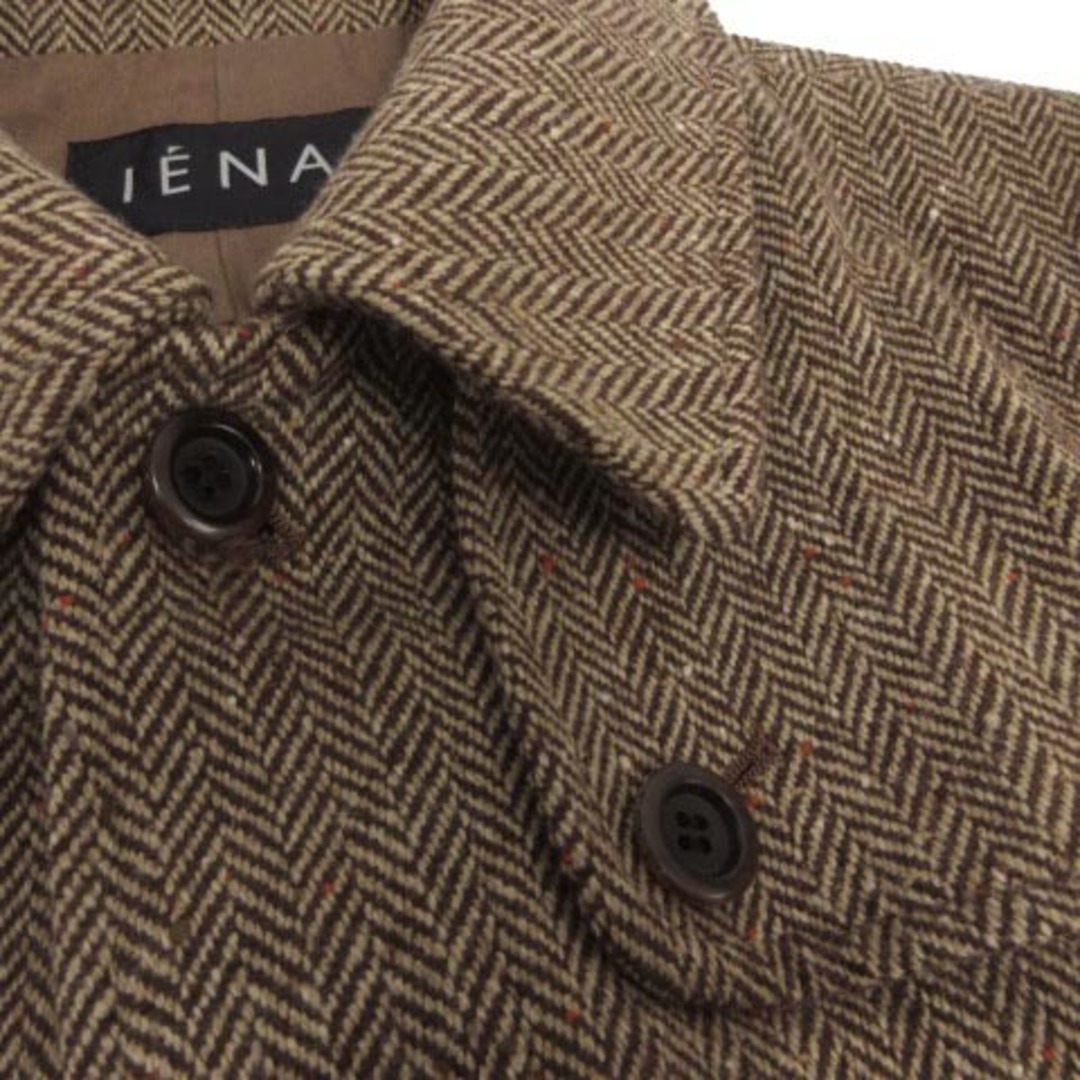 IENA(イエナ)のIENA コート ステンカラー 日本製 ウール混 ヘリンボーン 茶 ベージュ レディースのジャケット/アウター(その他)の商品写真