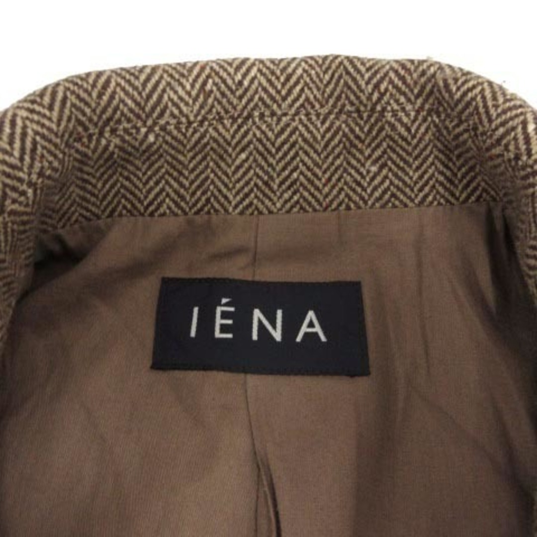 IENA(イエナ)のIENA コート ステンカラー 日本製 ウール混 ヘリンボーン 茶 ベージュ レディースのジャケット/アウター(その他)の商品写真