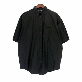 BALENCIAGA バレンシアガ ロゴ刺繍オーバーサイズ長袖シャツ ブラック 565450 TWB01