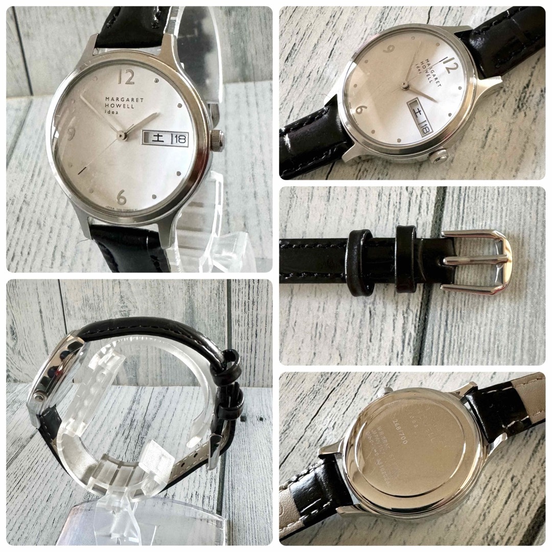 【電池交換済】MARGARET HOWELL 腕時計 デイト シルバー