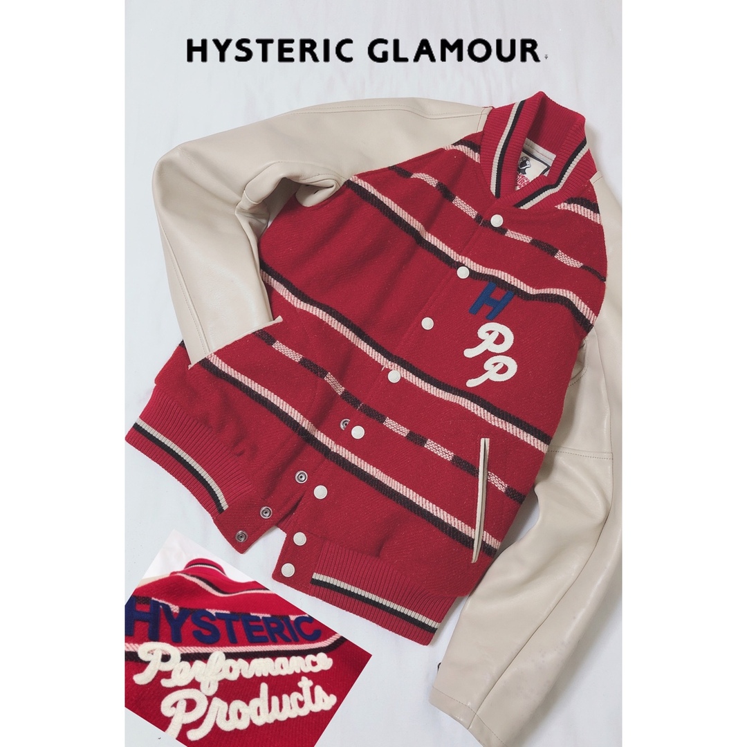 超希少【HYSTERIC GLAMOUR】中綿 メルトン レザー スタジャン78㎝身幅