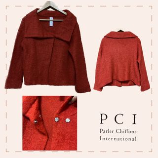 【Parler Chiffons International】レッドウール(ニットコート)