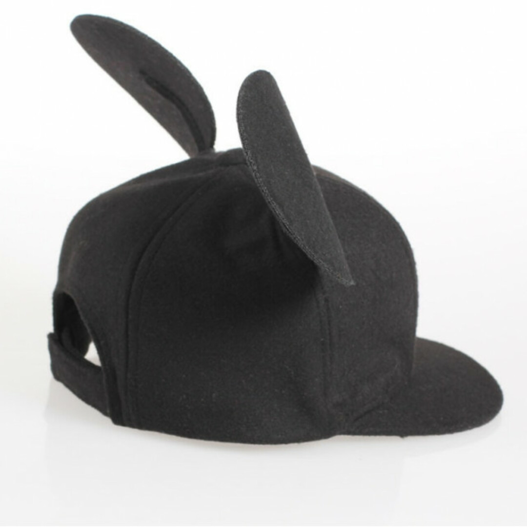 フェルト 子供52cm ミッキー キャップ マウス 耳付き帽子 黒 ブラック キッズ/ベビー/マタニティのこども用ファッション小物(帽子)の商品写真