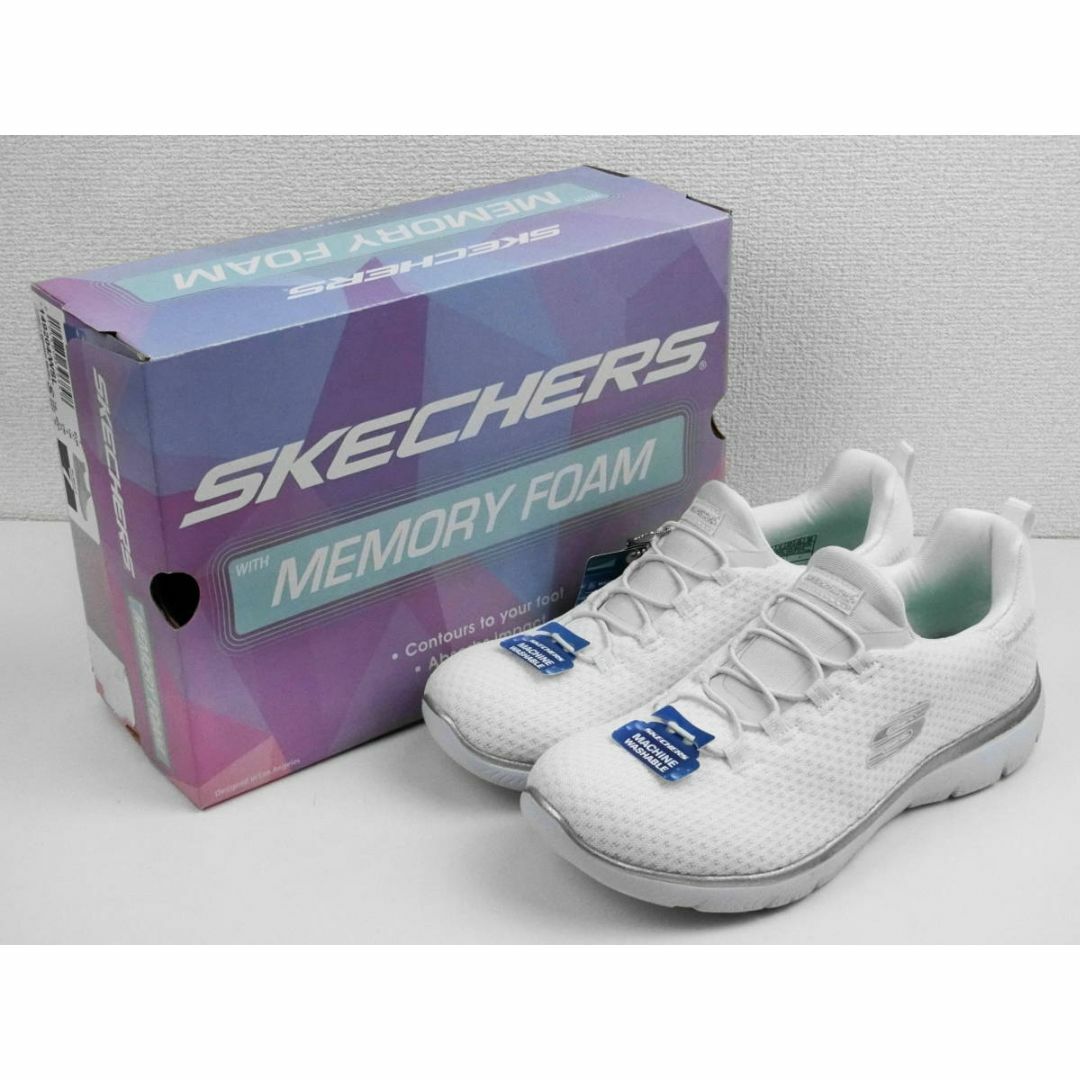 SKECHERS(スケッチャーズ)のSKECHERS スニーカー ホワイト/シルバー 24cm 【0842】 レディースの靴/シューズ(スニーカー)の商品写真