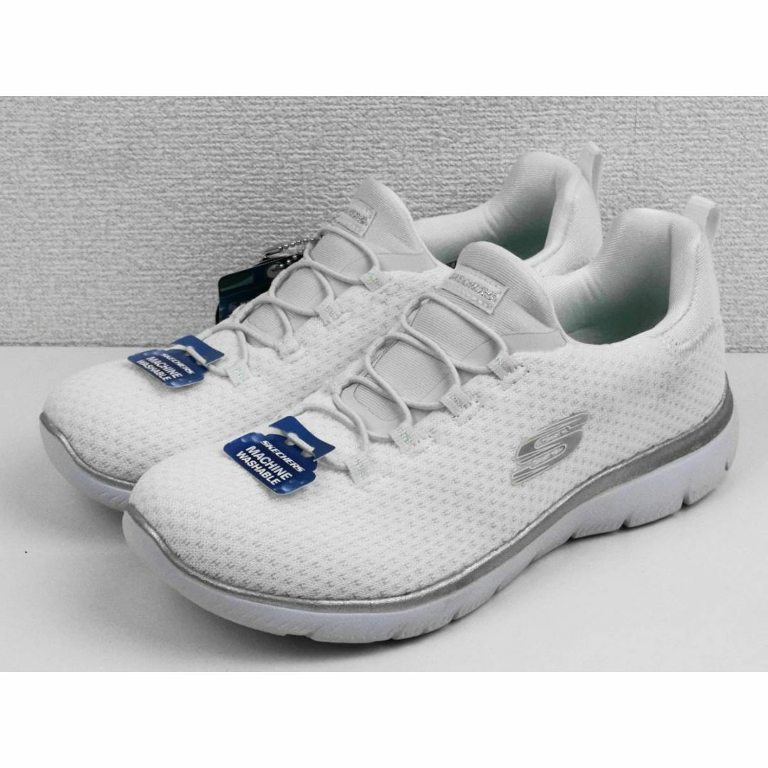 SKECHERS(スケッチャーズ)のSKECHERS スニーカー ホワイト/シルバー 24cm 【0842】 レディースの靴/シューズ(スニーカー)の商品写真