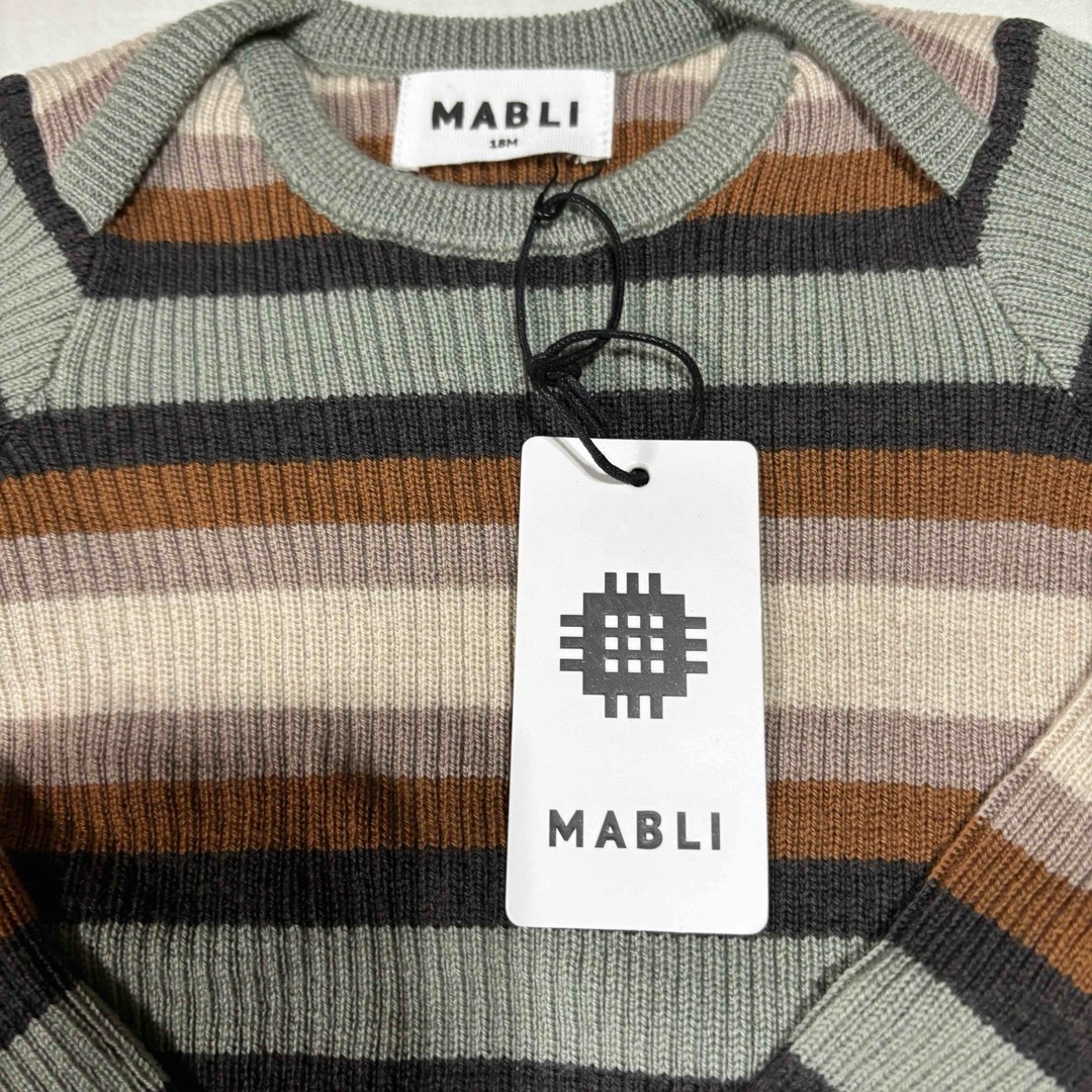 こども ビームス(コドモビームス)のMABLI mabli マブリ　ボーダー　ストライプ　リブニット　18m キッズ/ベビー/マタニティのベビー服(~85cm)(ニット/セーター)の商品写真
