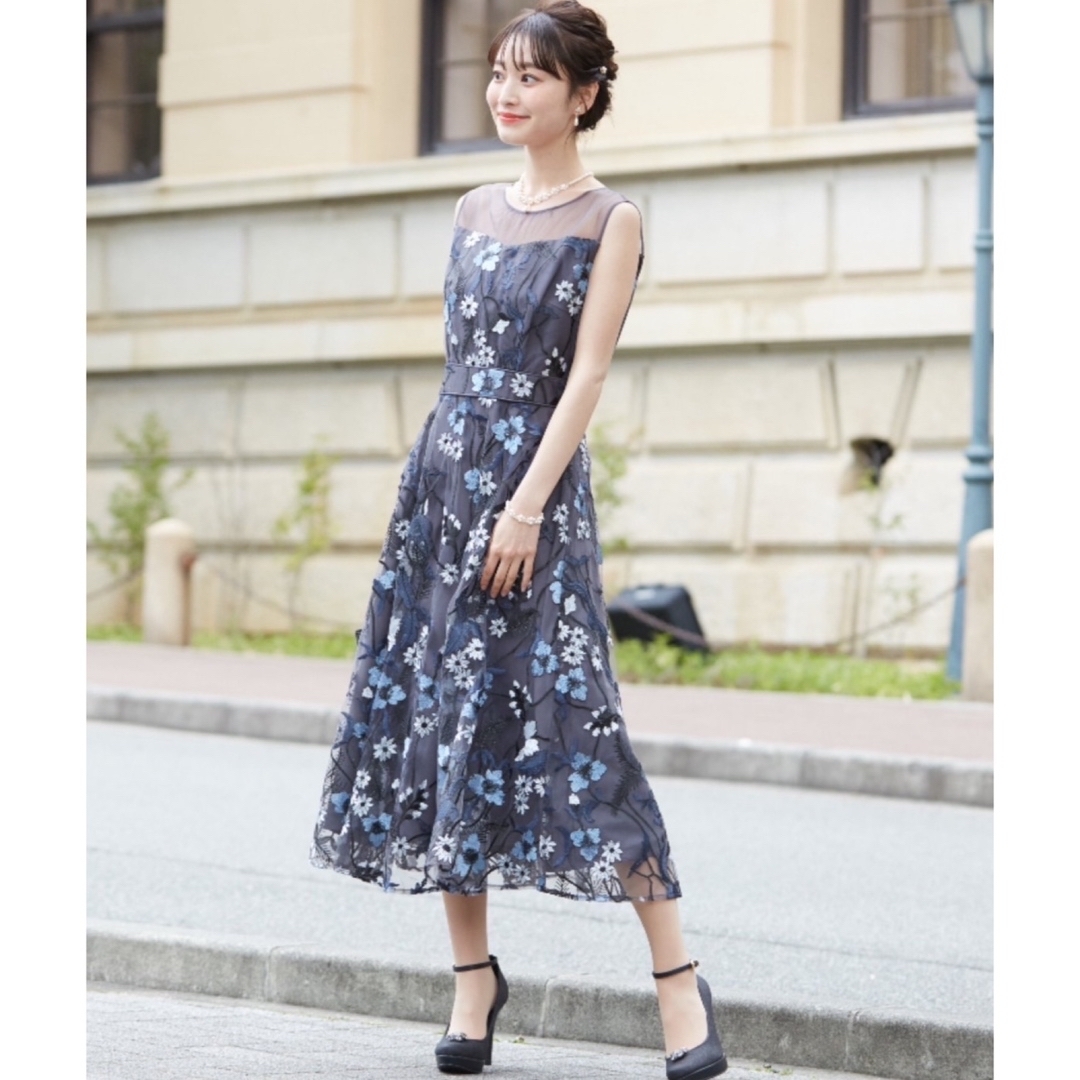 Dorry Doll - Dorry Doll フラワーカラー刺繍レースフィット&フレアー