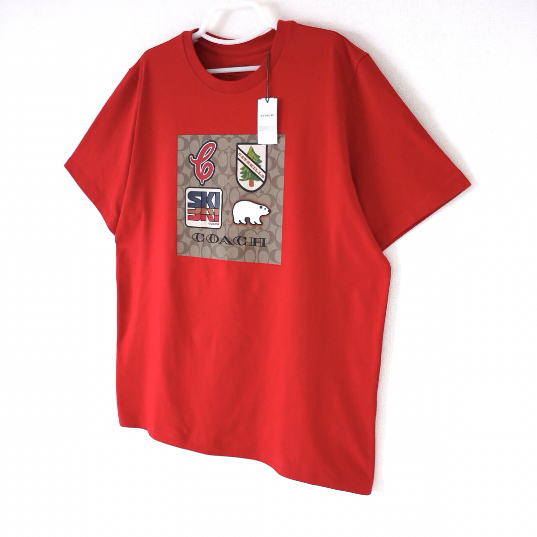 COACH(コーチ)の【新品タグ付】COACH コーチ スキー パッチ シグネチャー Tシャツ XL レディースのトップス(Tシャツ(半袖/袖なし))の商品写真