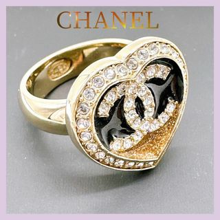 シャネル(CHANEL)の【美品】シャネル　リング　ハート　ゴールド　金　ブランド　アクセサリー　キラキラ(リング(指輪))