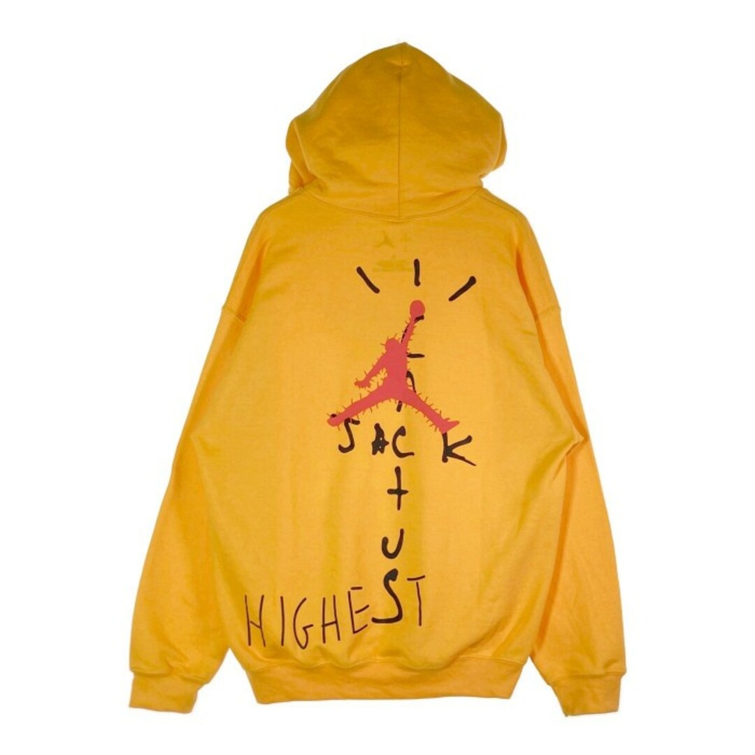 ★NIKE×TRAVIS SCOTT ナイキ×トラヴィススコット Cactus Jack Jordan Highest Hoodie カクタスジャック  ジョーダン ハイエストフーディ プルオーバーパーカー イエロー sizeL