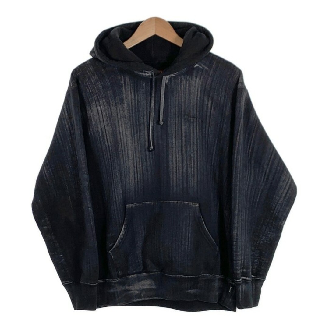 SUPREME シュプリーム 21SS Brush Stroke Hooded Sweatshirt ブラッシュストロークプルオーバースウェットパーカー ブラック Size Sトップス