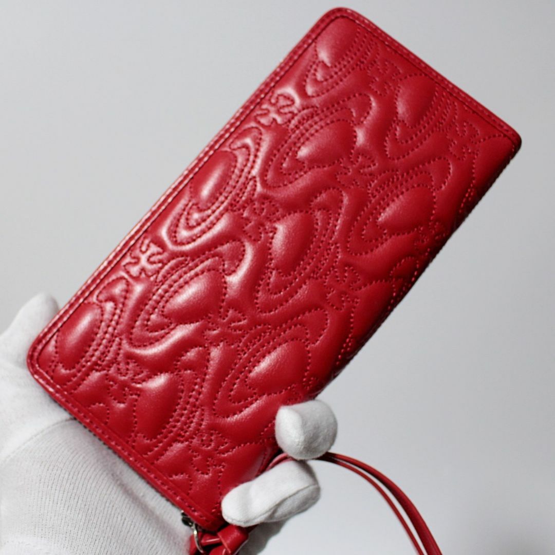 Vivienne Westwood(ヴィヴィアンウエストウッド)の新品 ヴィヴィアンウエストウッド 羊革 ステッチオーブ ラウンドファスナー長財布 レディースのファッション小物(財布)の商品写真