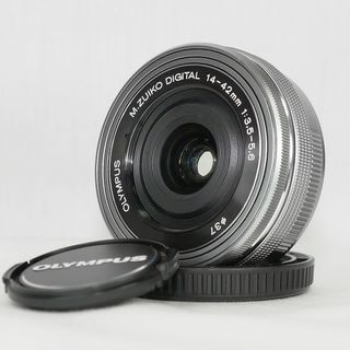 オリンパス(OLYMPUS)のOLYMPUS 電動パンケーキレンズ M.ZUIKO 14-42mm シルバー(レンズ(ズーム))