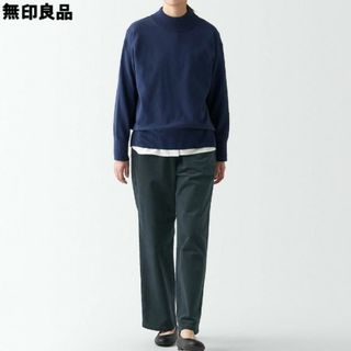 ムジルシリョウヒン(MUJI (無印良品))の◆新品◆  無印良品コーデュロイ ストレートイージーパンツ／ダークグレー／Ｌ(カジュアルパンツ)