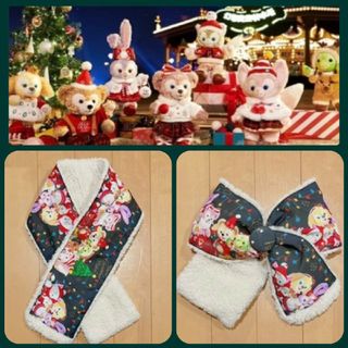 ディズニー(Disney)の最新🎄リーナベルちゃん入りディズニーシーボアマフラー　クリスマス(マフラー/ショール)