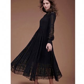 エイミーイストワール(eimy istoire)のeimy istoire lace combi pleated dress(ロングワンピース/マキシワンピース)