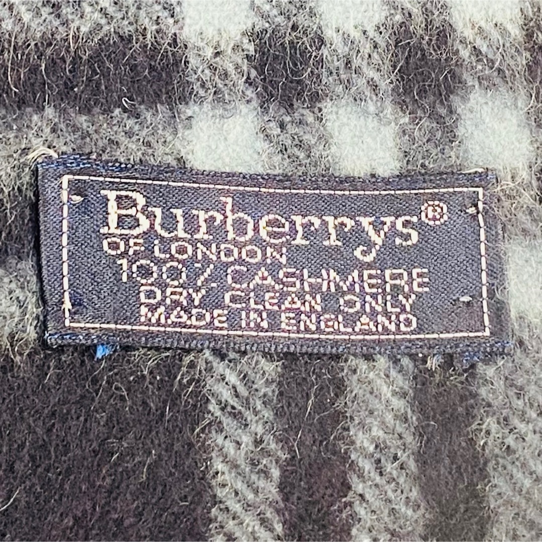 BURBERRY(バーバリー)のバーバリー カシミヤ100%マフラー 英国製 ネイビー メンズのファッション小物(マフラー)の商品写真