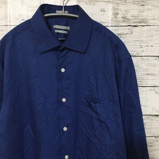 アートヴィンテージ(ART VINTAGE)の【希少】パンヒューゼン vanheusen 長袖シャツ 青 L相当 ヴィンテージ(シャツ)