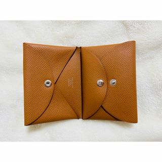 エルメス コインケース カルヴィ デュオ ルージュグレナ ヴォーエプソン B刻印 HERMES 財布