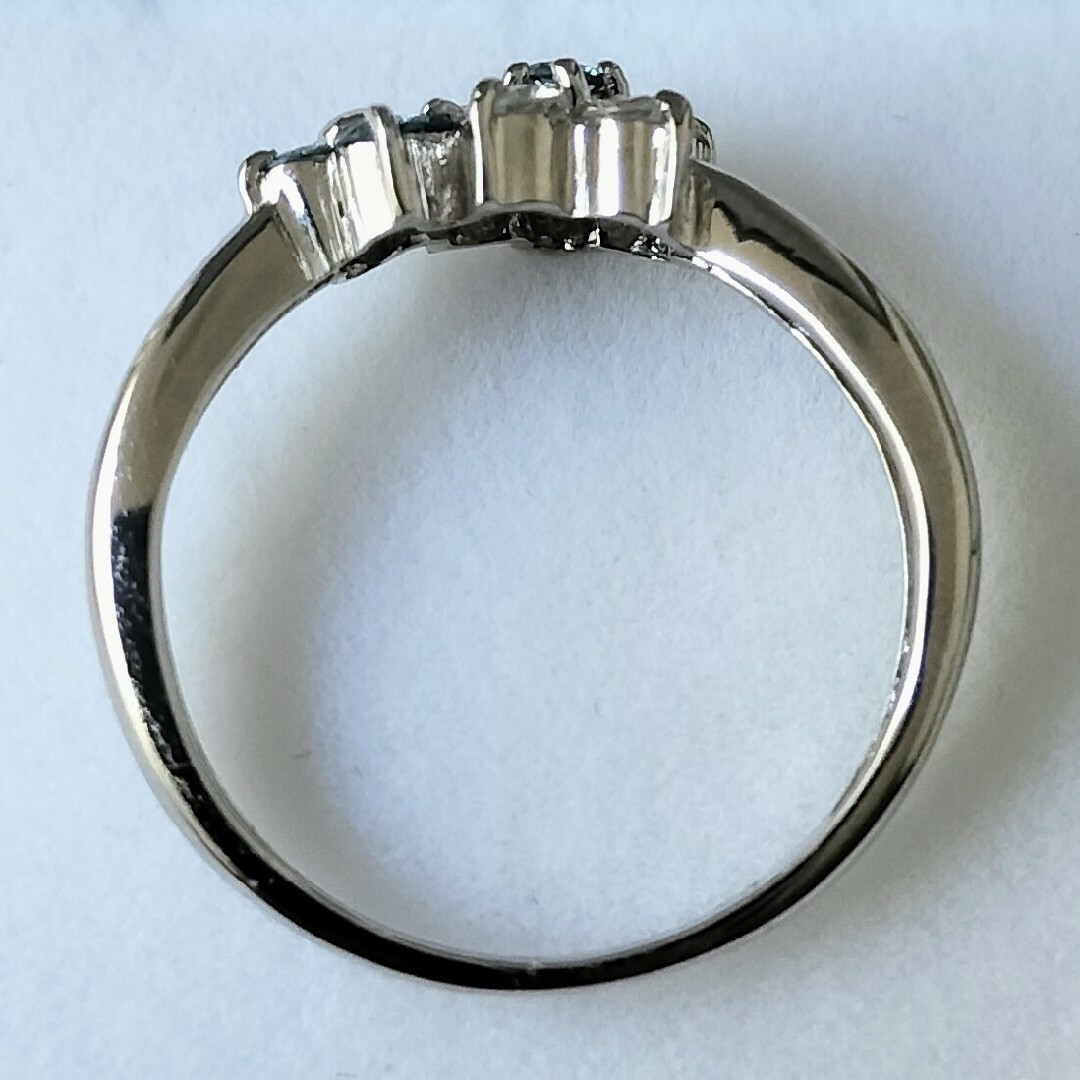 ダイヤモンド×ブルーダイヤモンド フラワー リング Pt900 0.30ct レディースのアクセサリー(リング(指輪))の商品写真