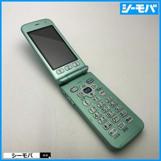 フジツウ(富士通)の1139 ガラケー らくらくホン F-02J 極美品 ドコモ グリーン(携帯電話本体)