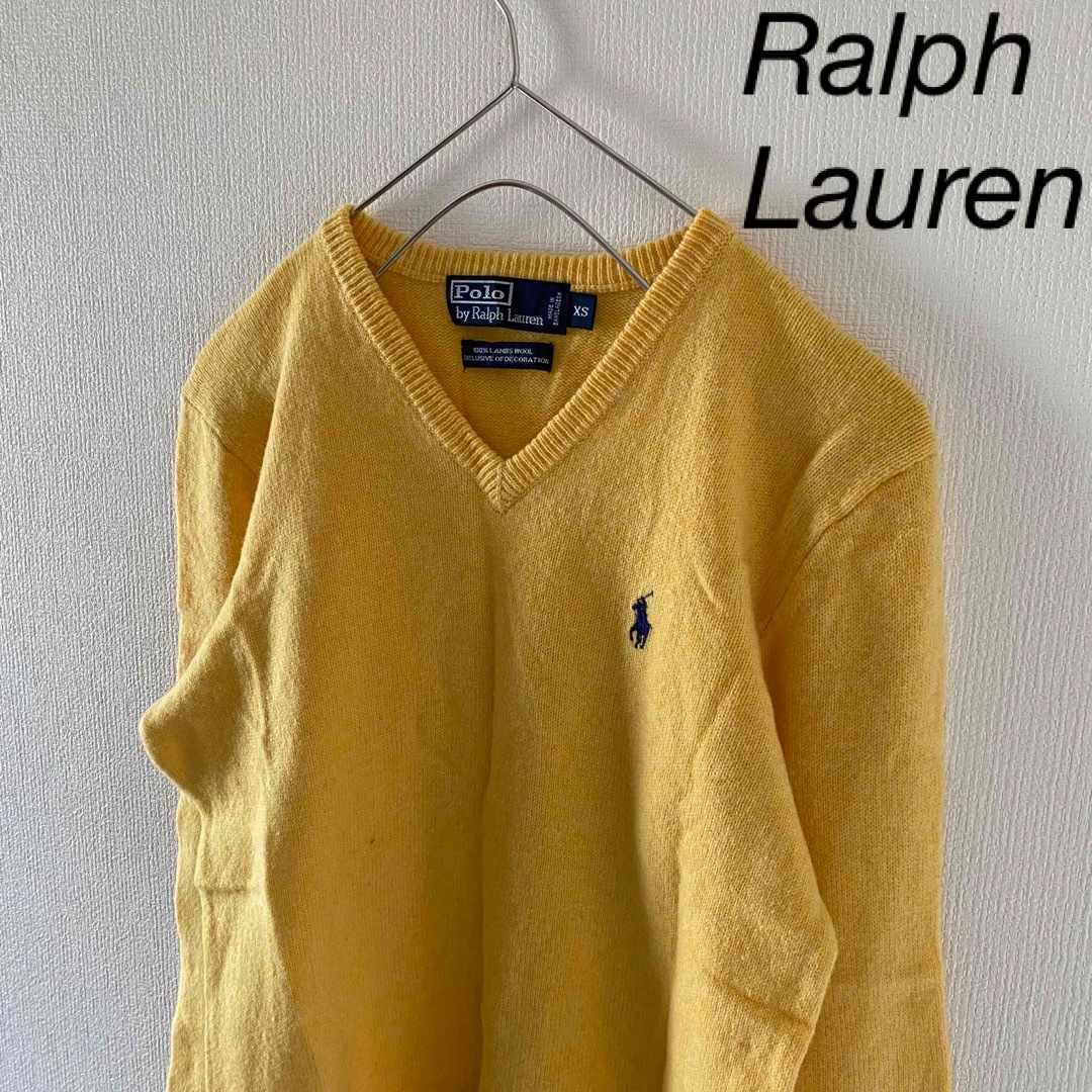 RalphLaurenラルフローレンニットセーターメンズ長袖xsmイエロー黄のサムネイル