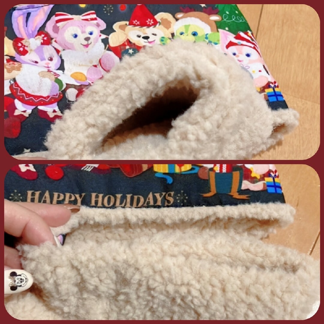 最新！リーナベルちゃん入り🔎ディズニーシーボアマフラー　🎄クリスマス