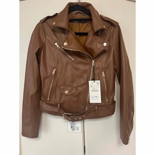 ザラ ライダースジャケット(レディース)(ブラウン/茶色系)の通販 100