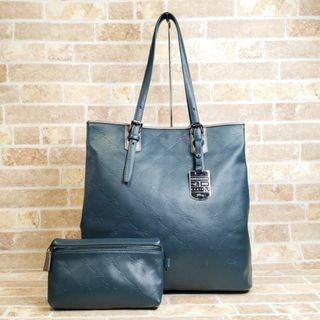 ロンシャン(LONGCHAMP)のロンシャン ☆ LMキュイール ロゴ 型押しレザー トートバッグ 仏製 A4OK(トートバッグ)