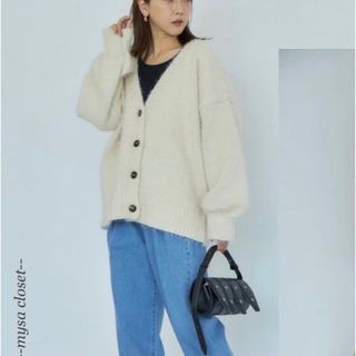 シマムラ(しまむら)のmysa closet＊田中里奈さんコラボ ニットカーディガン 淡薄橙 Mサイズ(カーディガン)