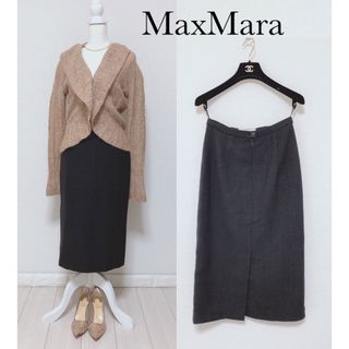 マックスマーラ(Max Mara)の白タグ 最高級　高品質【MaxMara】美品　ウールマーク　スカート(ひざ丈スカート)