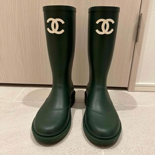 CHANEL レインブーツ ロゴ 入手困難 美品