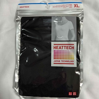 ユニクロ(UNIQLO)の新品　ヒートテックUネックT(半袖)  ブラック　XL(アンダーシャツ/防寒インナー)