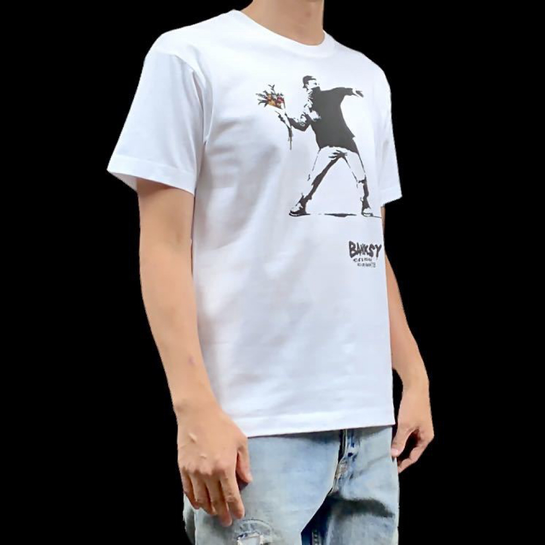 新品 BANKSY バンクシー 花束 パレスチナ グラフィティ Tシャツ メンズのトップス(Tシャツ/カットソー(半袖/袖なし))の商品写真