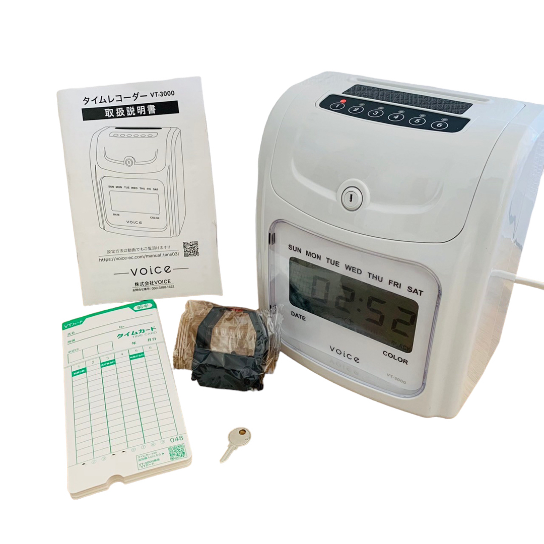 VOICE - Voice タイムレコーダー VT-3000 タイムカード 鍵 説明 VOICE - Voice タイムレコーダー VT-3000 タイムカード 鍵 説明