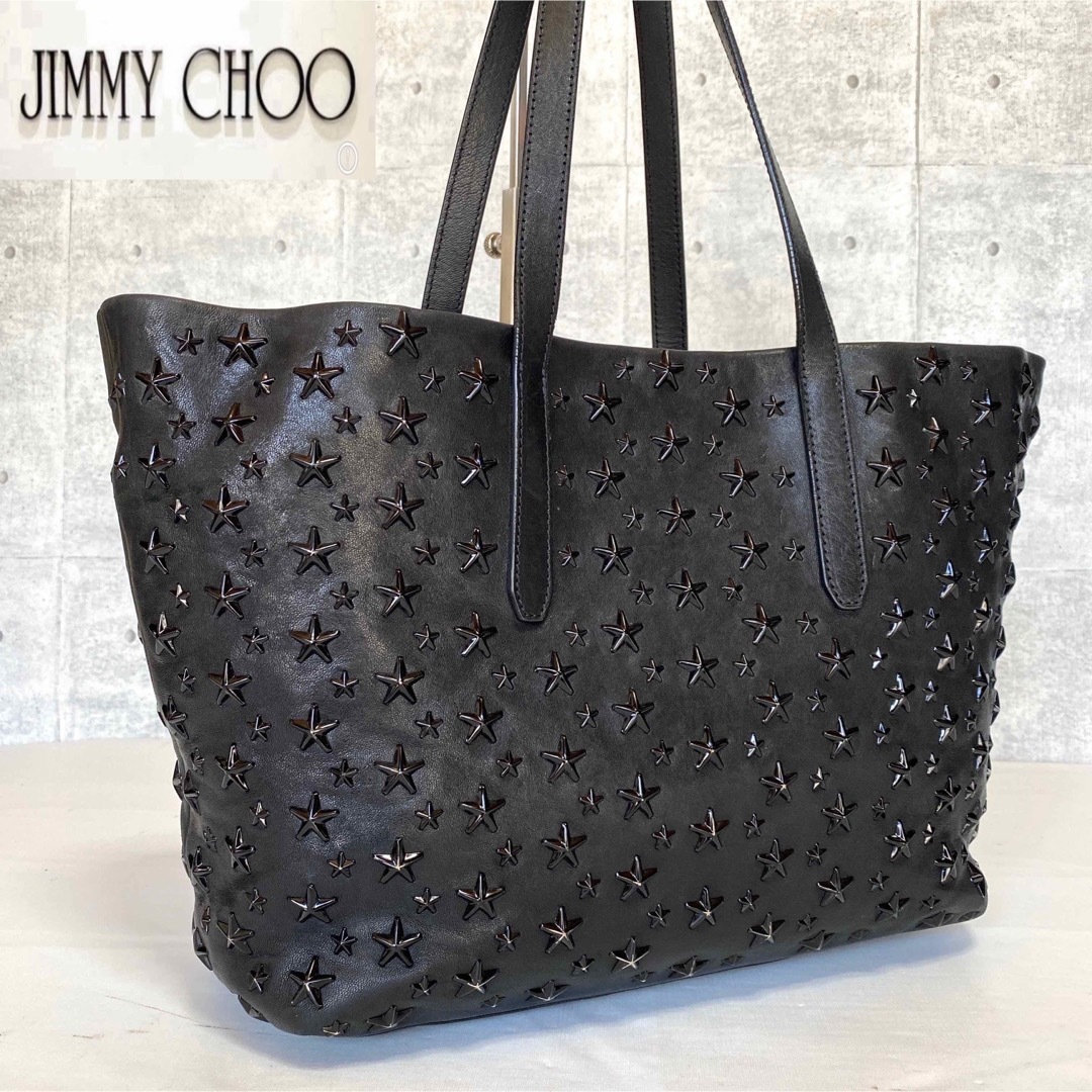 【JIMMY CHOO】SOFIA/M BLACK スタースタッズ トートバッグ