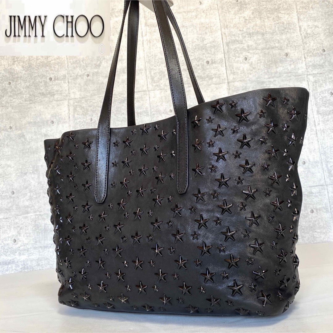 【JIMMY CHOO】SOFIA/M BLACK スタースタッズ トートバッグ