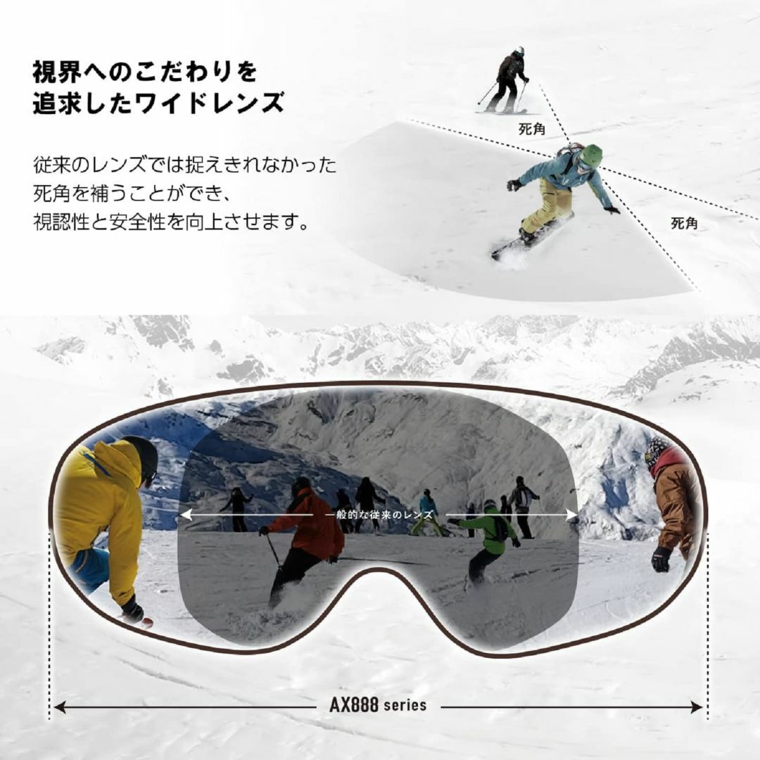 AXE(アックス) スキー・スノーボードゴーグル ダブルレンズ メガネ・ヘルメッ スポーツ/アウトドアのスノーボード(アクセサリー)の商品写真