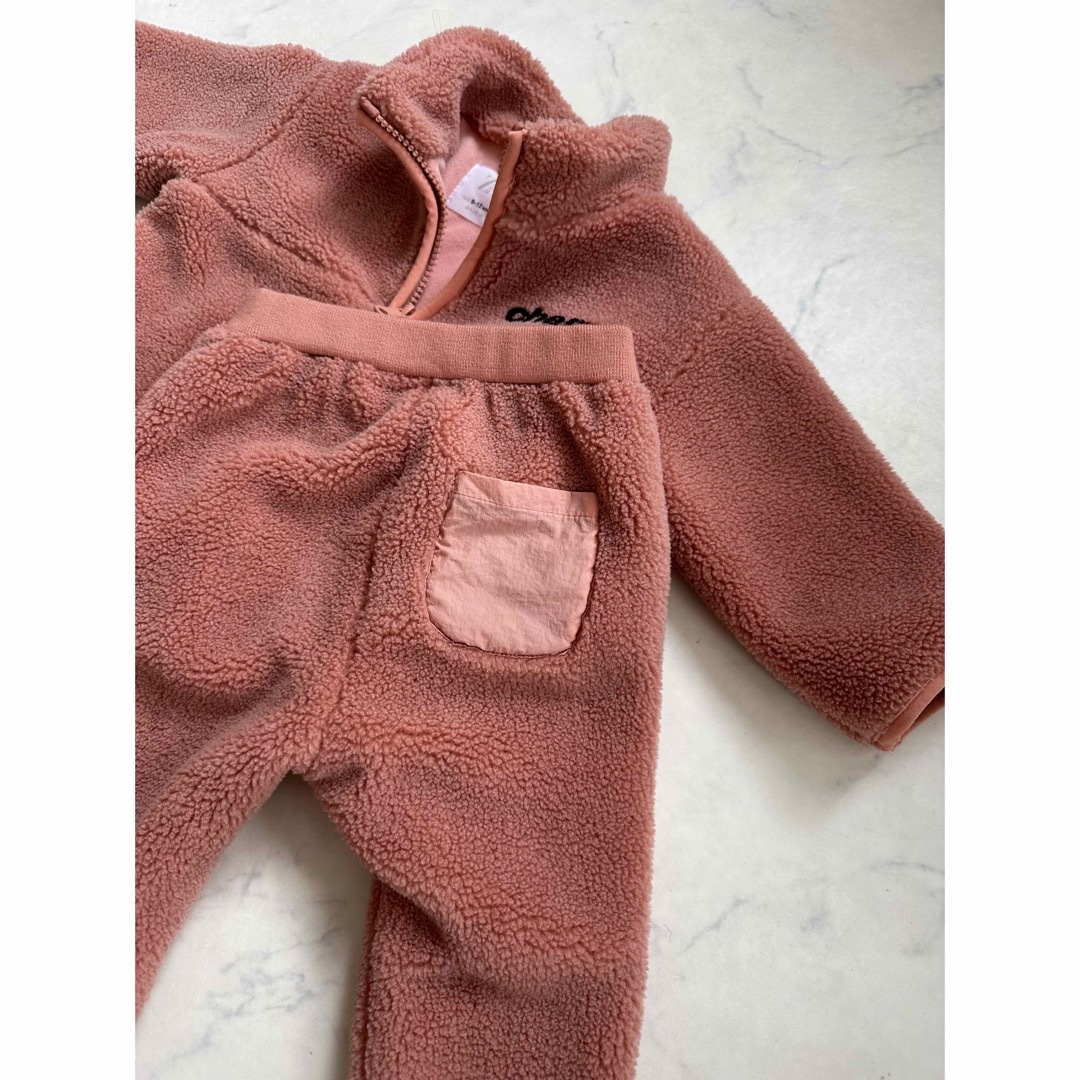 ZARA KIDS(ザラキッズ)のzarababy ハーフジップ　ボア　セットアップ　80 キッズ/ベビー/マタニティのベビー服(~85cm)(ジャケット/コート)の商品写真