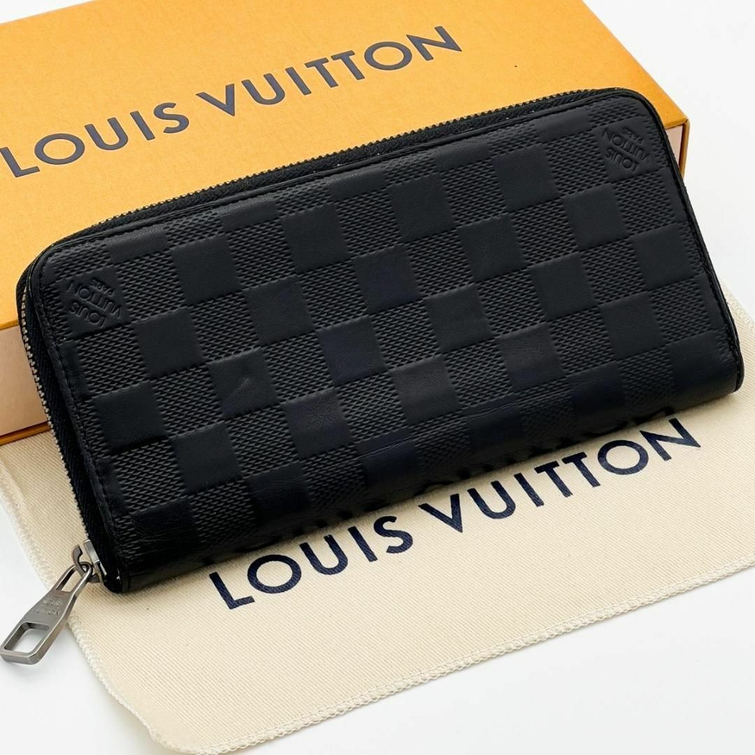 LOUIS VUITTON(ルイヴィトン)のヴィトン ダミエアンフィニ ジッピーウォレット ヴェルディカル 長財布 黒 メンズのファッション小物(長財布)の商品写真