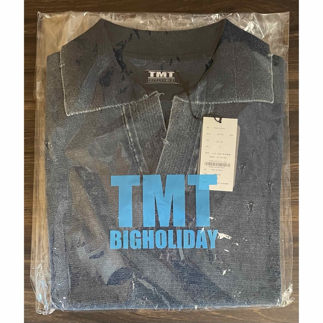 TMT(ティーエムティー)のTMT INDIGO VINTAGE PROCESSING KNIT POLO メンズのトップス(Tシャツ/カットソー(半袖/袖なし))の商品写真