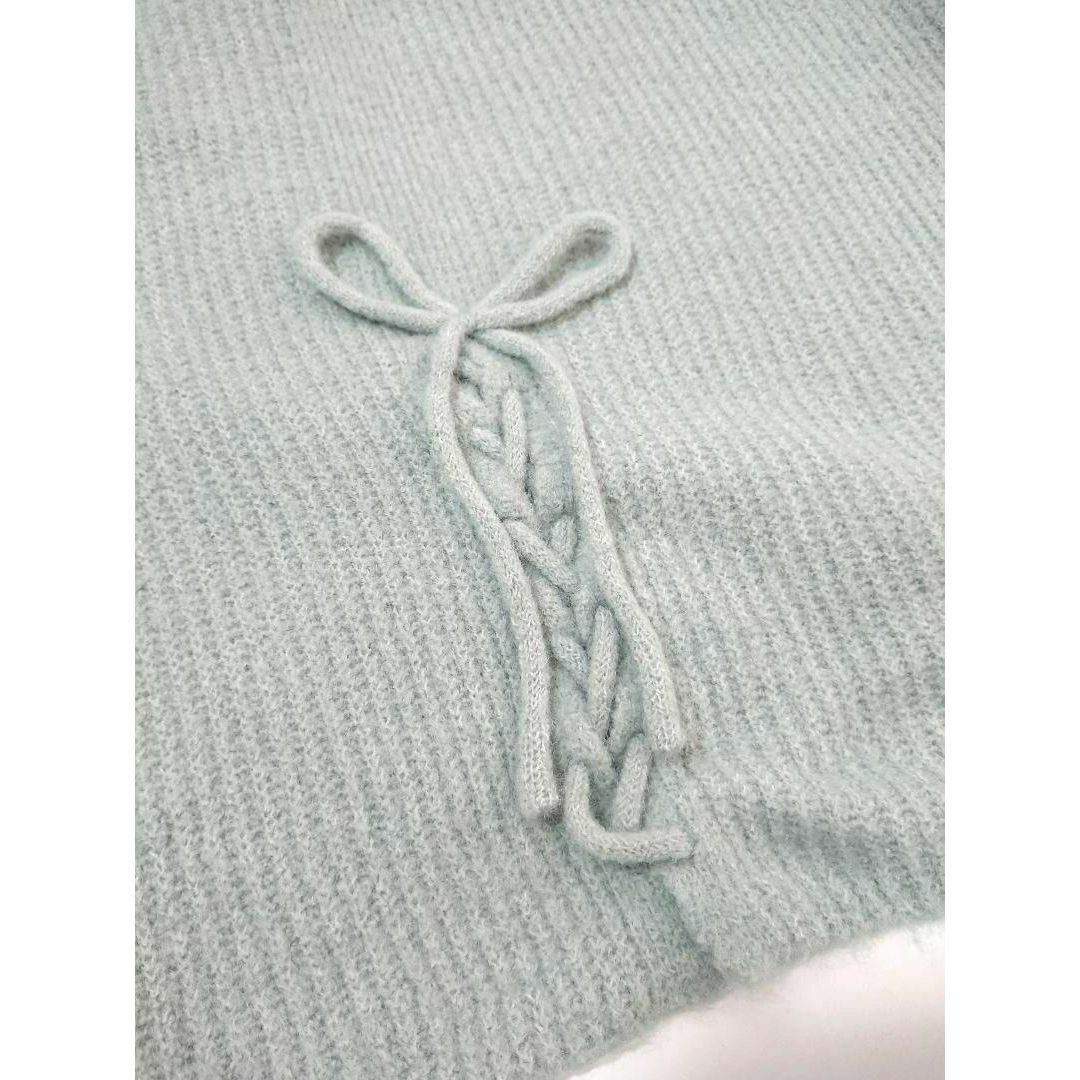 SM2(サマンサモスモス)の新品❤️サマンサモスモス SM2 裾編み上げVネック畦プルオーバー 毛 ニット レディースのトップス(ニット/セーター)の商品写真