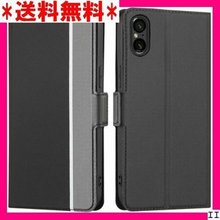 SN5 Xperia 5 V ケース 手帳型 軽量ケース + ブラック 407(モバイルケース/カバー)