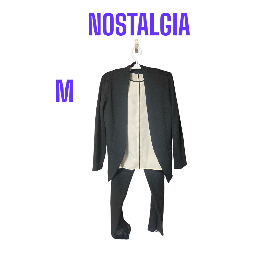 &.NOSTALGIA(ノスタルジア)の&.NOSTALGIA   ジャケット パンツセット M 黒 レディースのフォーマル/ドレス(スーツ)の商品写真