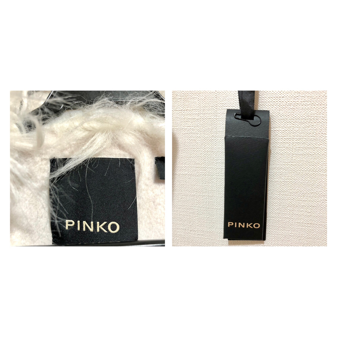 PINKO(ピンコ)の★新品・タグ付き★イタリア　PINKO　フードファー付きコート　白　サイズ４２ レディースのジャケット/アウター(その他)の商品写真