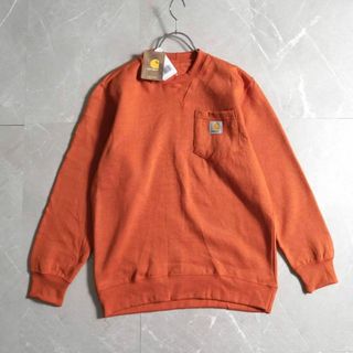 カーハート(carhartt)のデッドストック　カーハート　スウェット　Sサイズ　胸ポケ　メキシコ製　オレンジ(スウェット)