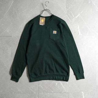 カーハート(carhartt)のデッドストック　カーハート　スウェット　ワンポイント　胸ポケット　緑　Mサイズ(スウェット)