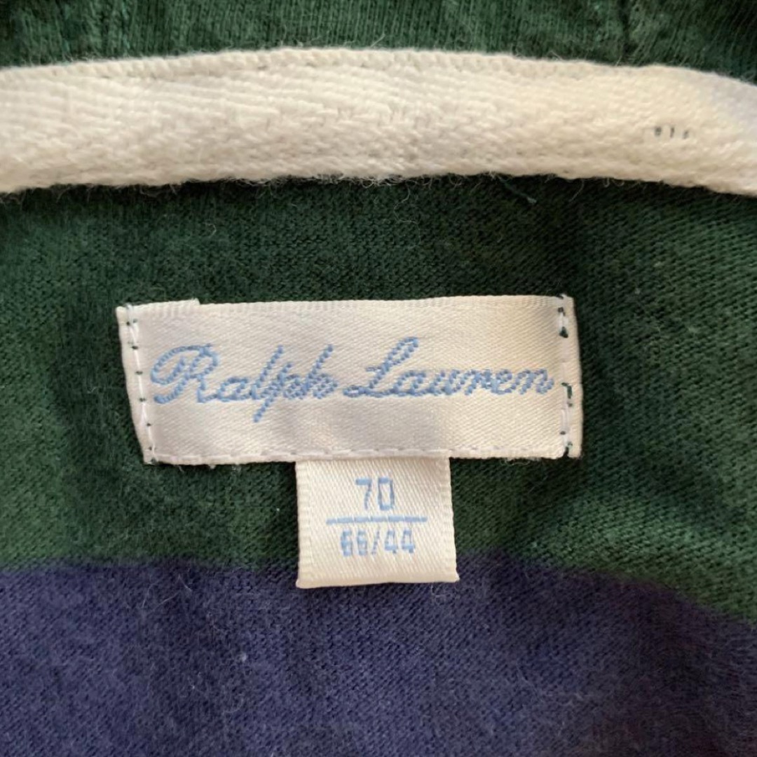 Ralph Lauren(ラルフローレン)のラルフローレン ボーダー カバーオール ロンパース 70cm キッズ/ベビー/マタニティのベビー服(~85cm)(カバーオール)の商品写真