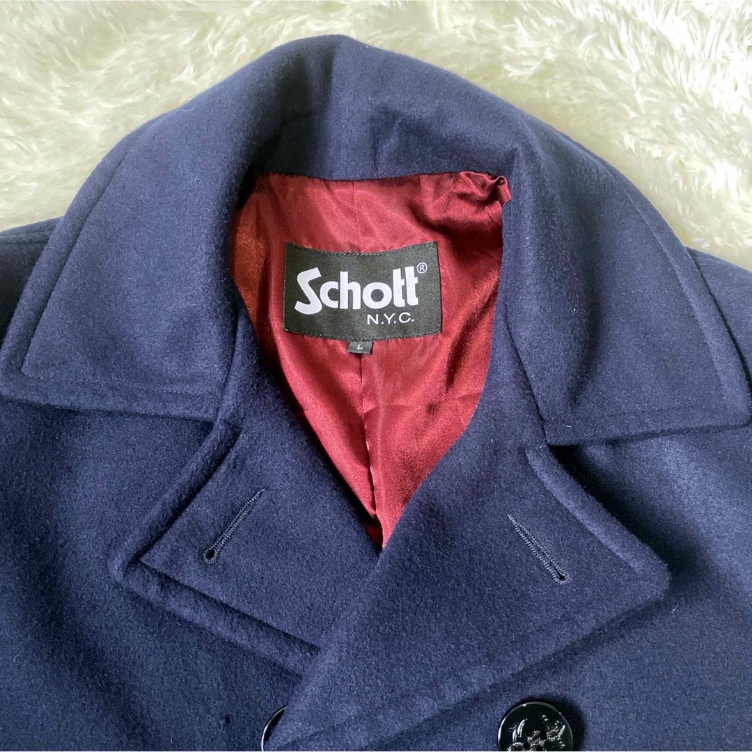 schott(ショット)の美品 Schoot ピーコート SKY-HI コラボ ワッペン L メンズのジャケット/アウター(ピーコート)の商品写真