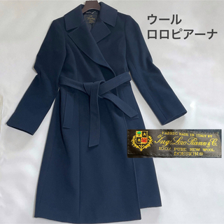 【超美品】23区　ネイビー　紺色　ウールコート　フード付き